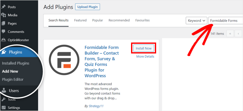 手ごわいフォームプラグインをインストールする - IsItWP - Free WordPress Theme Detector install formidable forms plugin