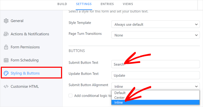 ボタンの名前と配置 - IsItWP - Free WordPress Theme Detector button name and alignment