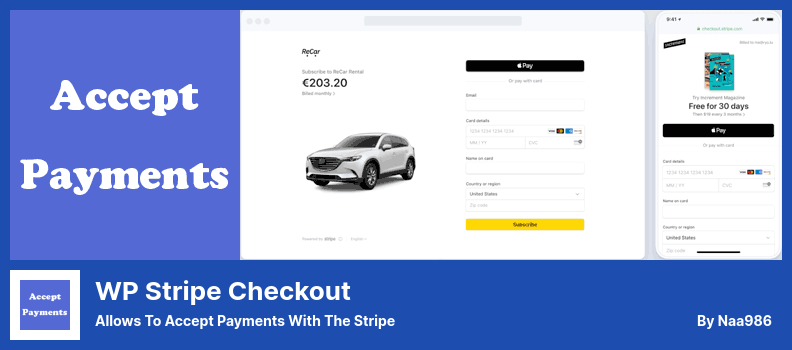 Plugin WP Stripe Checkout - Permite aceitar pagamentos com o Stripe