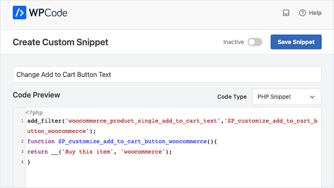 woocommerce personalizado adicionar ao snippet de código do botão do carrinho