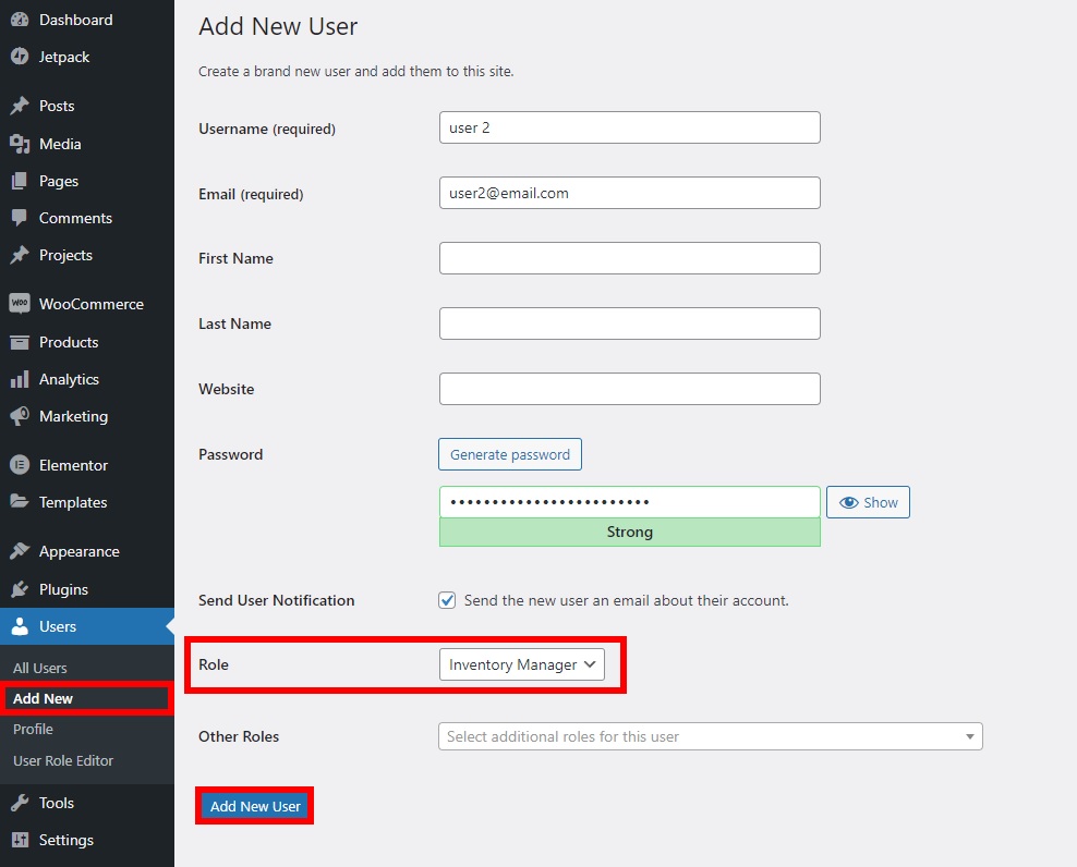 添加新用戶創建自定義 wordpress 用戶角色