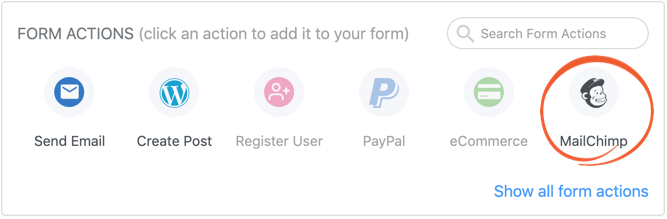 Formidable Forms viene fornito con un componente aggiuntivo Mailchimp per semplificare le cose
