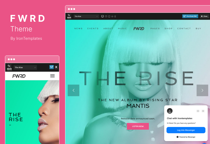 Tema FWRD - Tema WordPress de Banda de Música e Músico