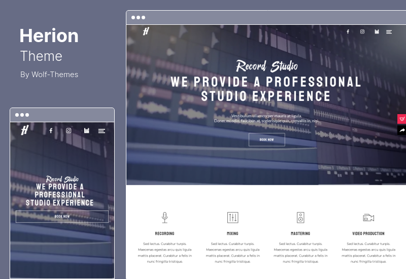 Herion Theme - Um tema WordPress para a indústria da música