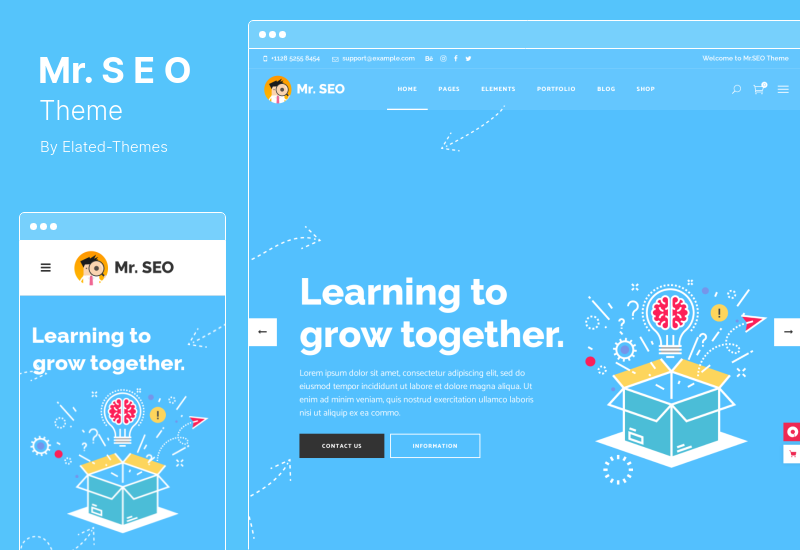 Mr. SEO テーマ - ソーシャル メディア マーケティング エージェンシーの WordPress テーマ