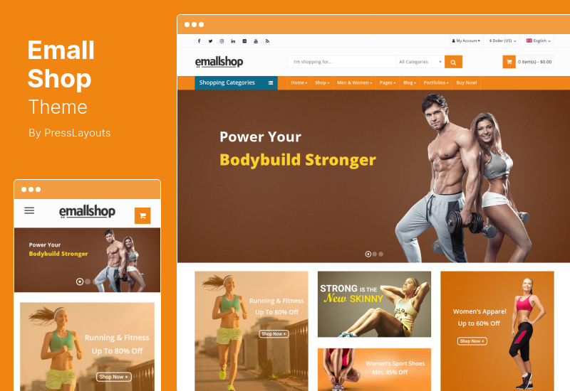 موضوع EmallShop - سمة WooCommerce WordPress سريعة الاستجابة
