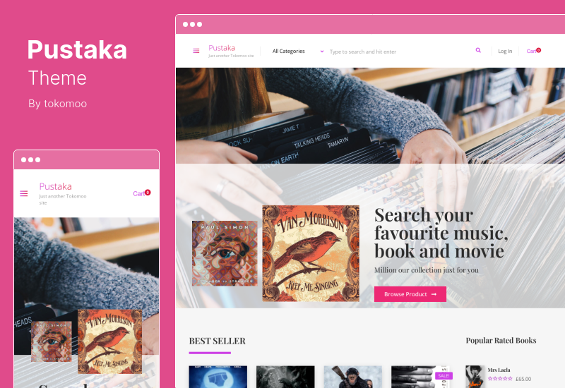 موضوع Pustaka - موضوع متجر الكتب WooCommerce