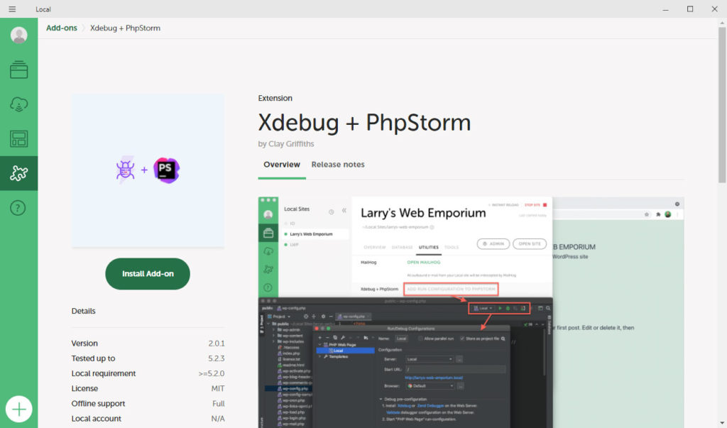 add on local xdebug et phpstorm