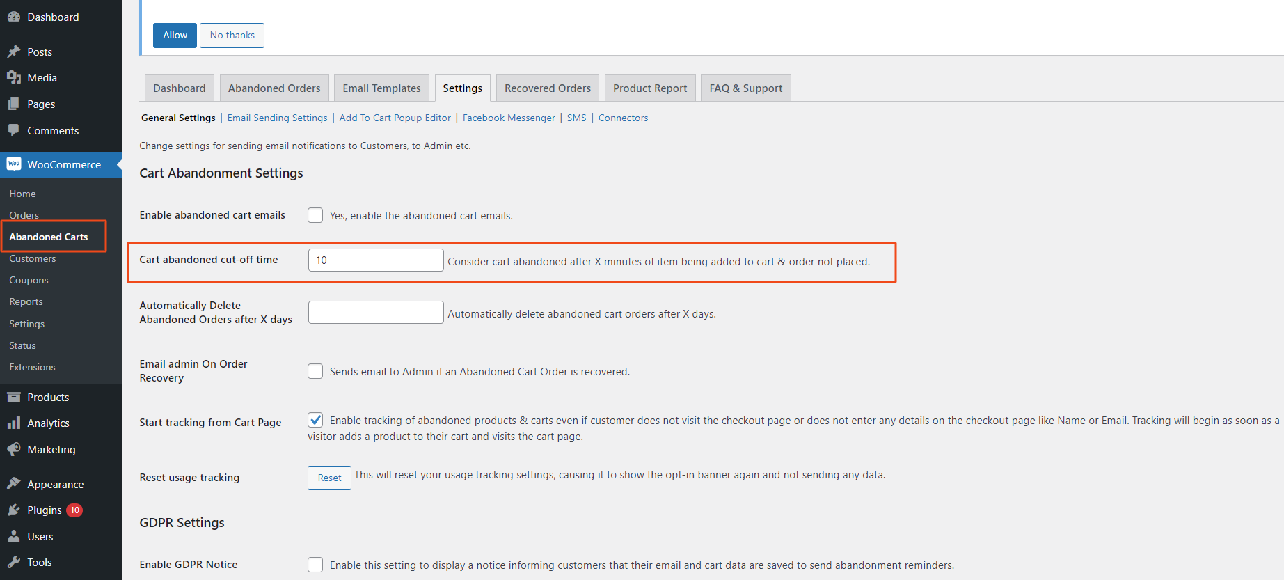 Carrinho abandonado Lite para WooCommerce