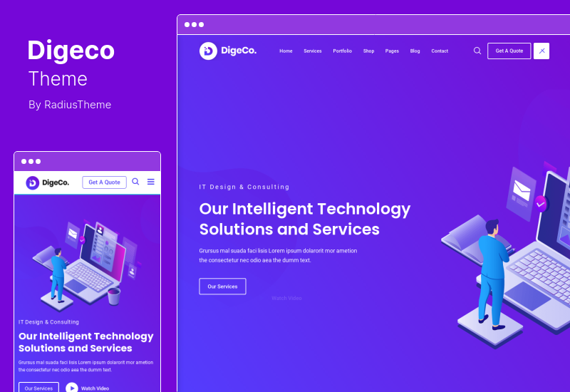 Tema Digeco - Tema de WordPress para agencias de startups