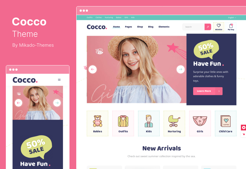 Cocco Theme - Tema de WooCommerce para tiendas de niños y tiendas de bebés