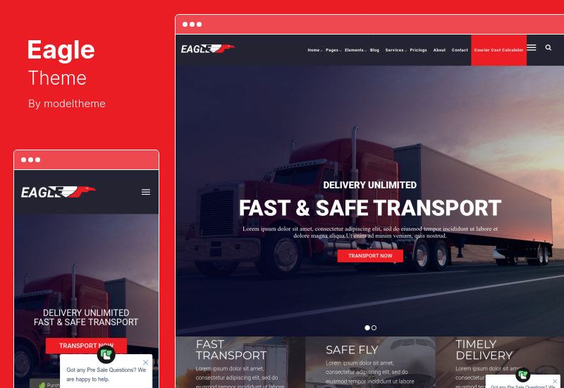 Eagle Theme - Tema de WordPress para logística y transporte