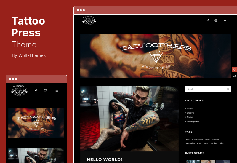 TattooPress Theme - Un tema de WordPress para artistas de tinta