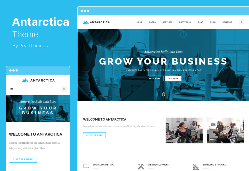 Tema de la Antártida - Tema de WordPress para portafolio de negocios