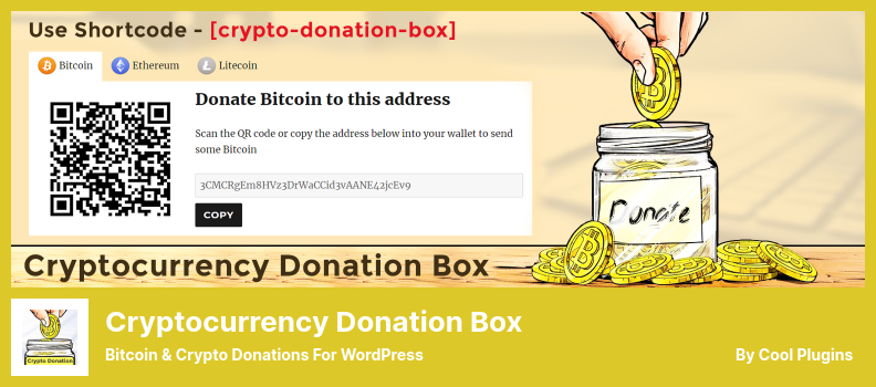 Plugin de Caixa de Doação de Criptomoeda - Doações de Bitcoin e Criptomoedas para WordPress