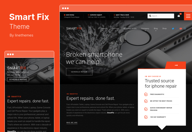 Tema SmartFix - Il tema WordPress dei servizi di riparazione tecnologica