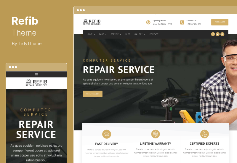 Tema Refib - Tema WordPress del servizio di riparazione digitale