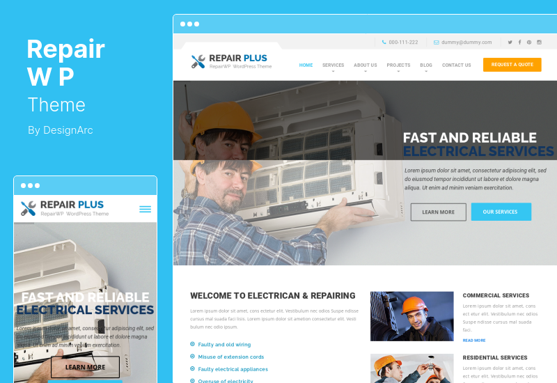 Tema RepairWP - Tema WordPress per la riparazione di elettronica, dispositivi mobili e computer