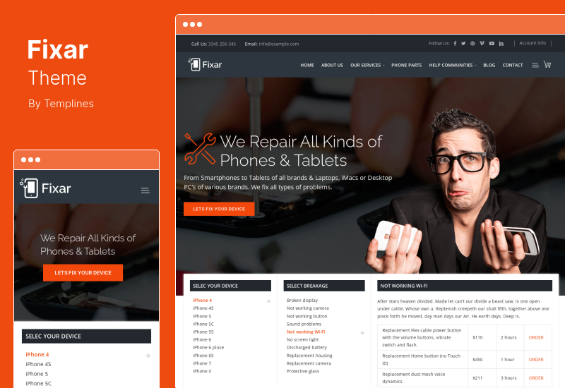 Tema Fixar - Tema WordPress per la riparazione di telefoni e computer