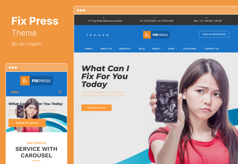 Tema FixPress - Tema WordPress per la riparazione di telefoni cellulari e computer