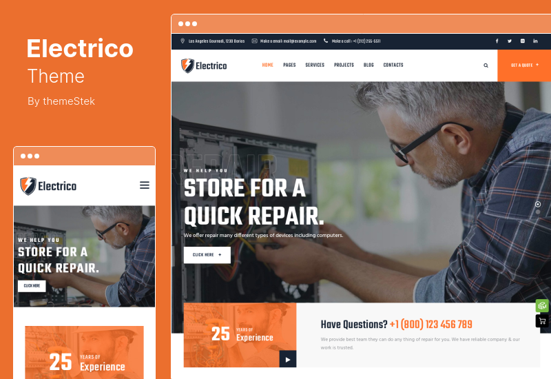 Tema Electrico - Tema WordPress di riparazione e multiservizi