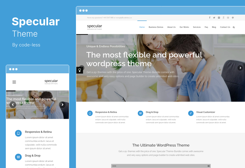 Tema speculare - Tema WordPress multiuso aziendale