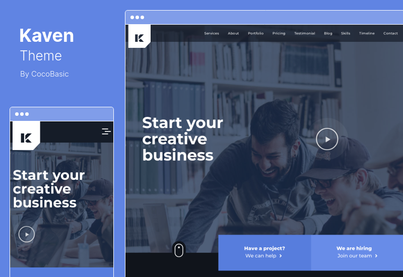 Tema Kaven - Tema WordPress per una pagina aziendale