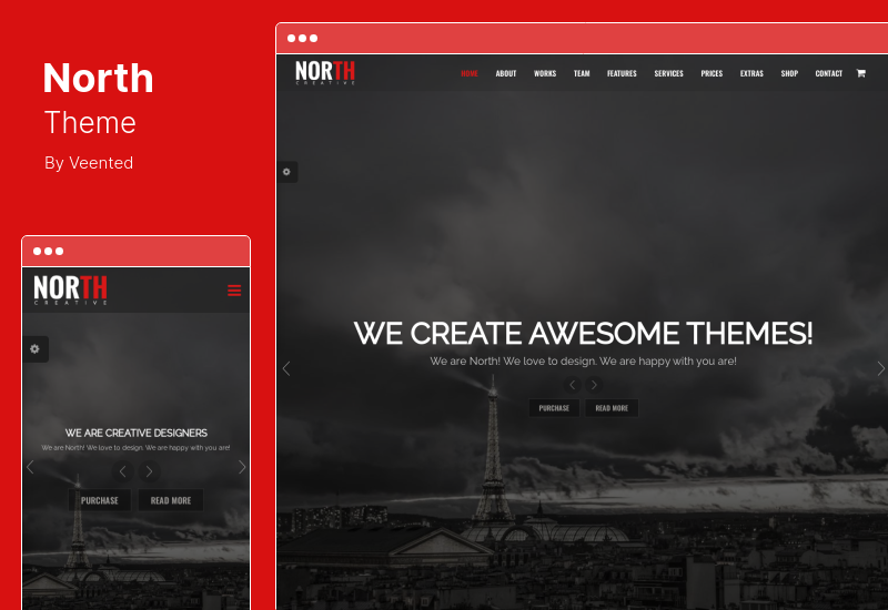 Tema Nord - Tema WordPress di una pagina Parallasse