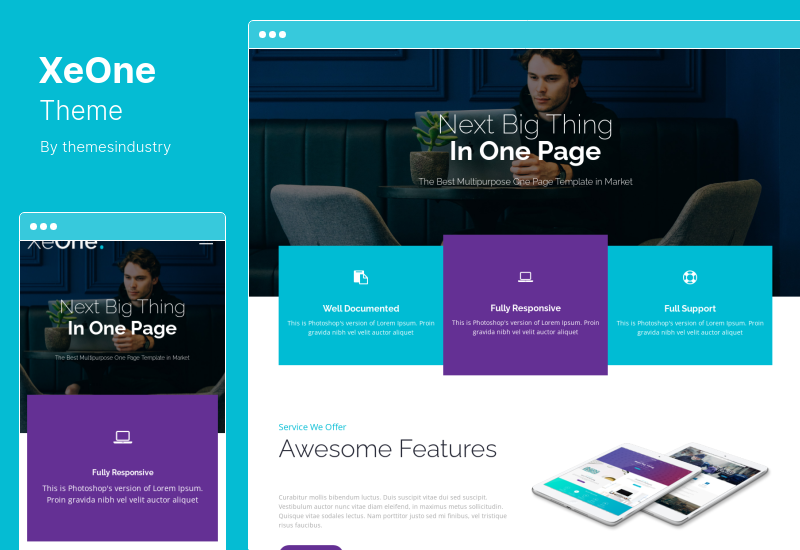 Tema XeOne - Tema WordPress per parallasse di una pagina