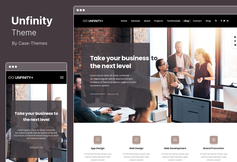 Tema Unfinity - Tema WordPress di una pagina