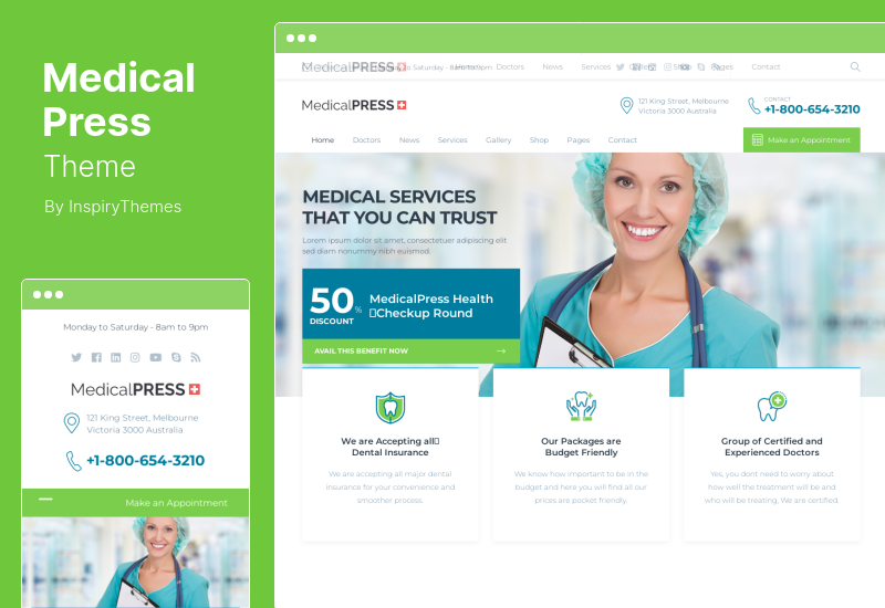 MedicalPress-Thema - Gesundheit WordPress-Theme