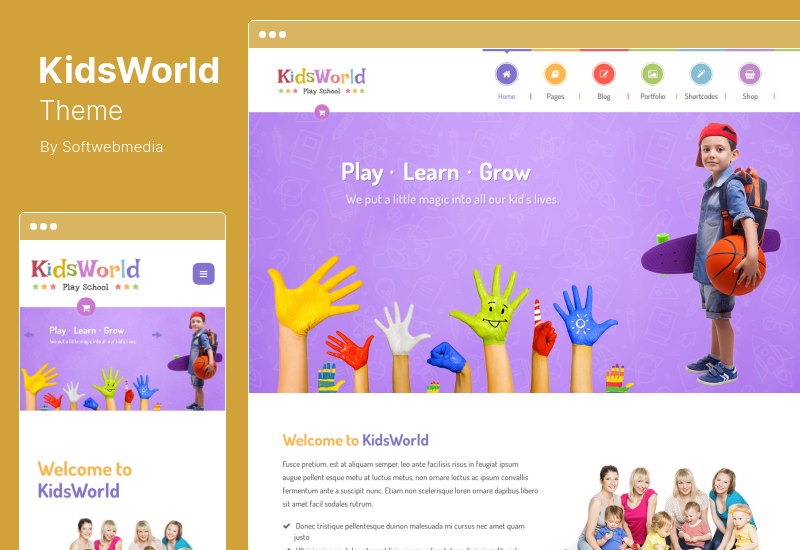 KidsWorld 主題 - 幼兒園兒童保育 WordPress 主題