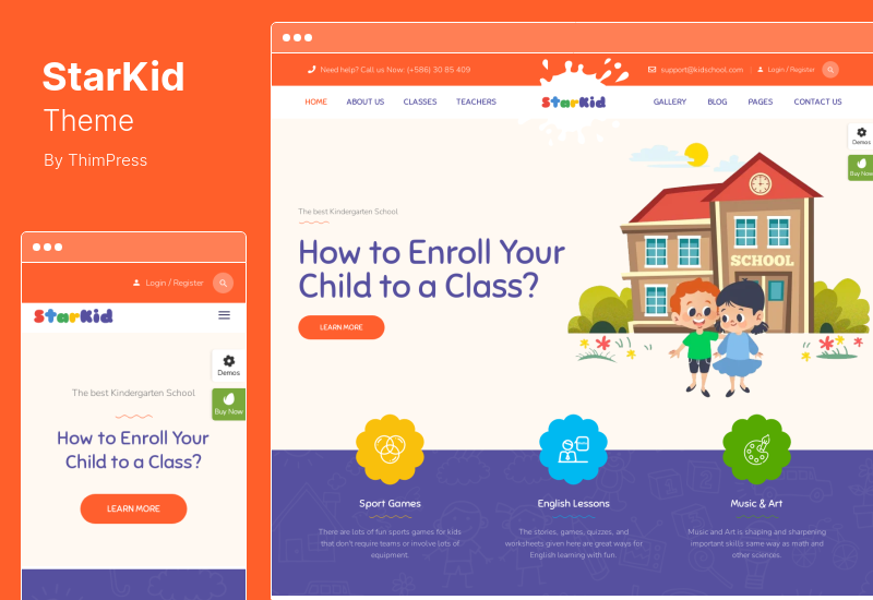 StarKid 主題 - 幼兒園 WordPress 主題