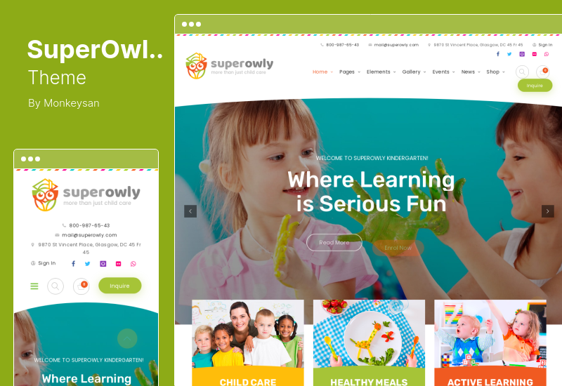 SuperOwly 主題 - 兒童 WordPress 主題
