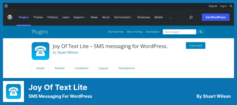 Complemento Joy Of Text Lite - Mensajería SMS para WordPress