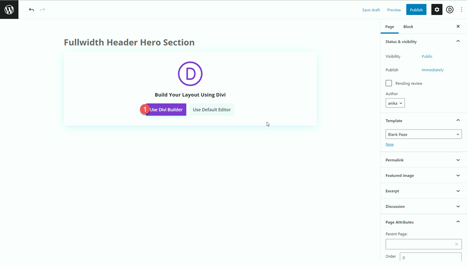 Divi Fullwidth Header Hero Bölümü Divi Builder'ı Kullanın