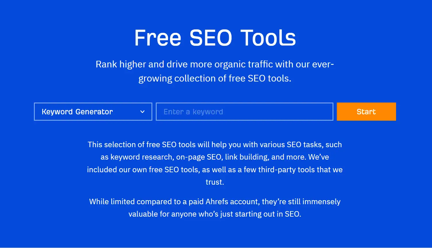 meilleurs outils de référencement gratuits - Ahrefs