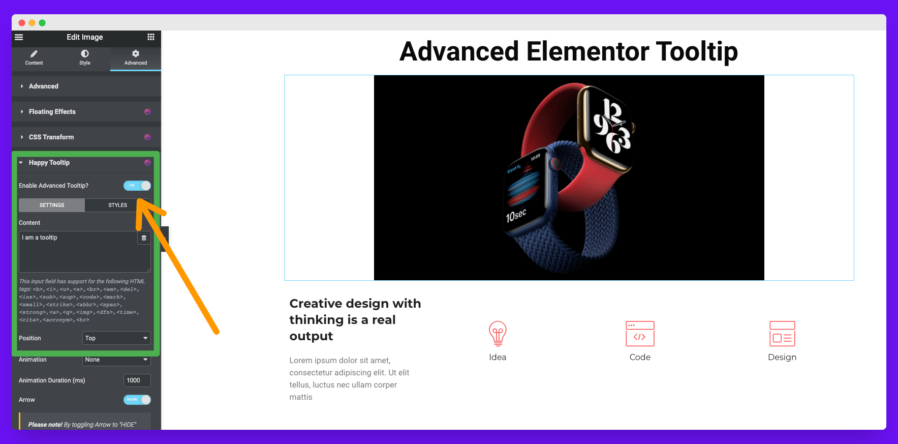 Kompletny przewodnik dotyczący dodawania podpowiedzi w witrynie Elementor 9 Intro to advanced elementor tooltip happyaddons