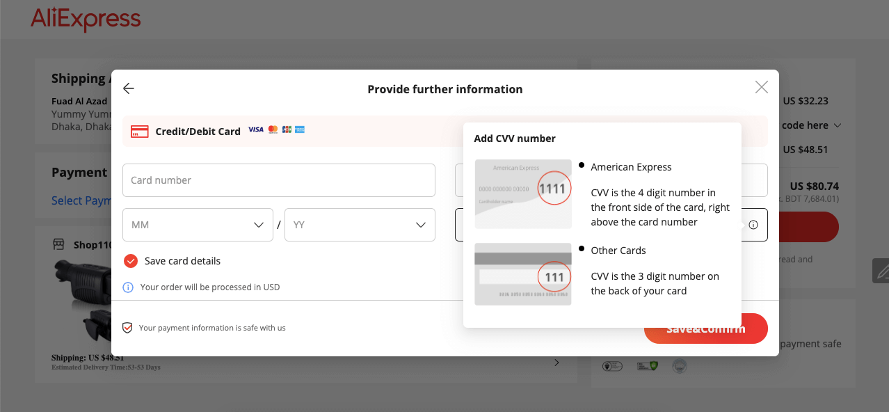 Kompletny przewodnik dotyczący dodawania podpowiedzi w witrynie Elementor 19 Tooltips to accurately fillup the credit card information