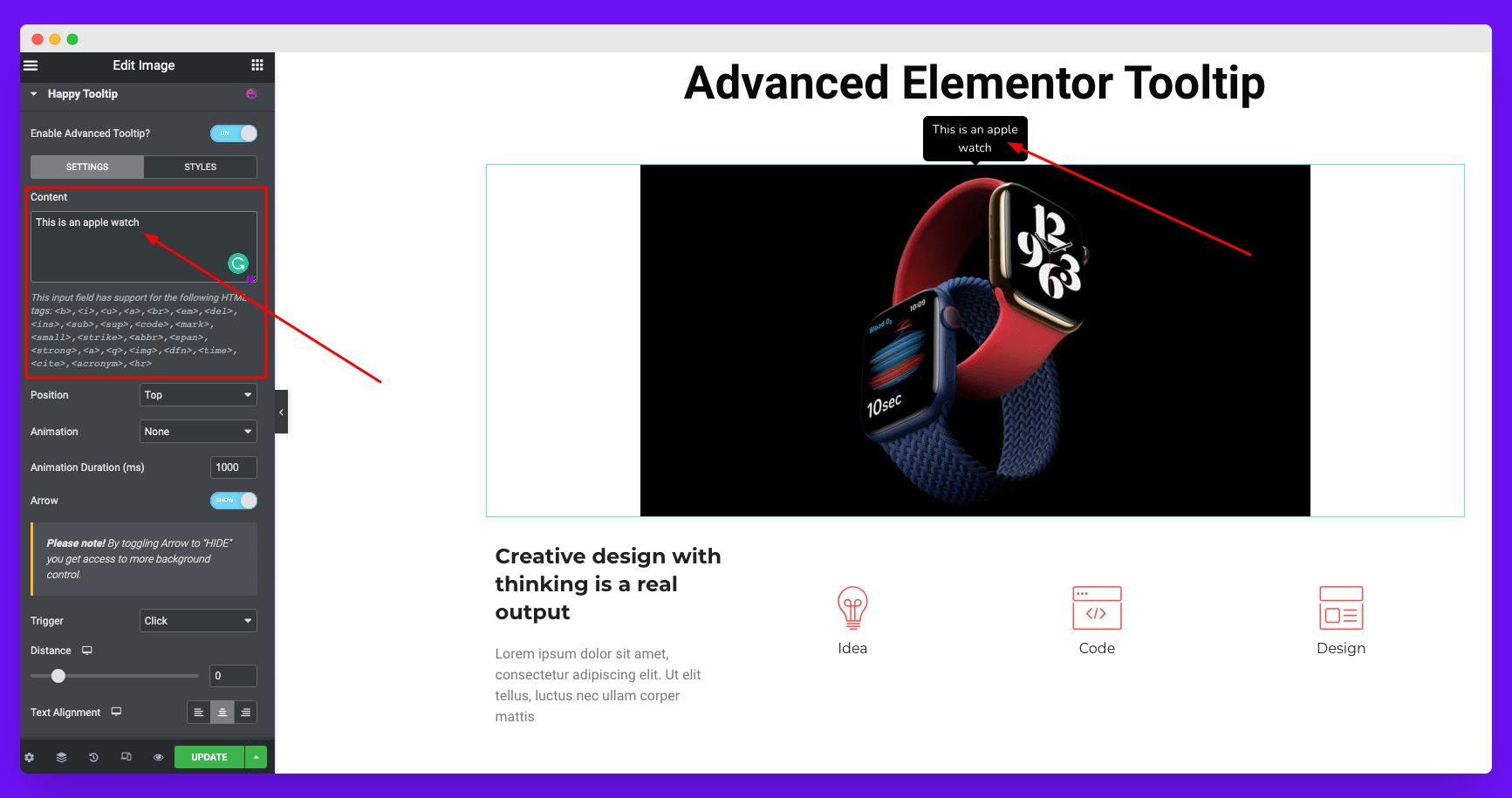Kompletny przewodnik dotyczący dodawania podpowiedzi w witrynie Elementor 10 Add texts to your Elementor tooltips