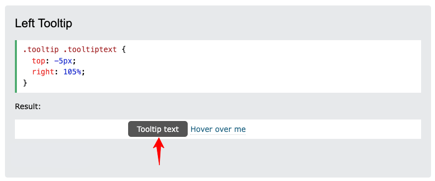 Kompletny przewodnik na temat dodawania podpowiedzi w witrynie Elementor 7 Change tooltip position to the left