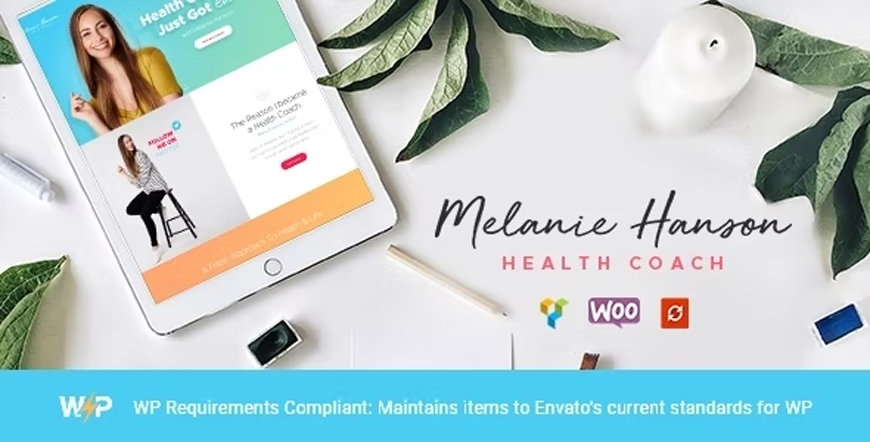 Melanie Hanson - tema WordPress pentru blogul de sănătate și fitness