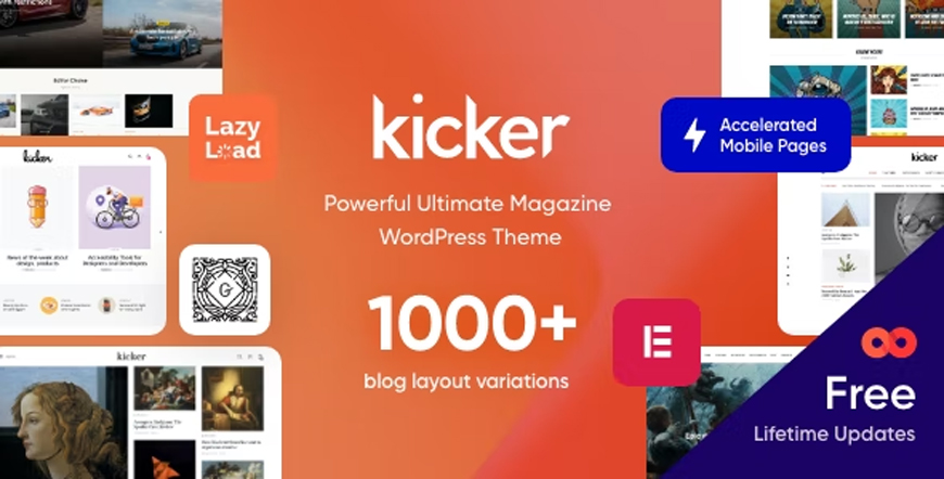 Kicker - temă WordPress pentru blog de sănătate și fitness multifuncțional