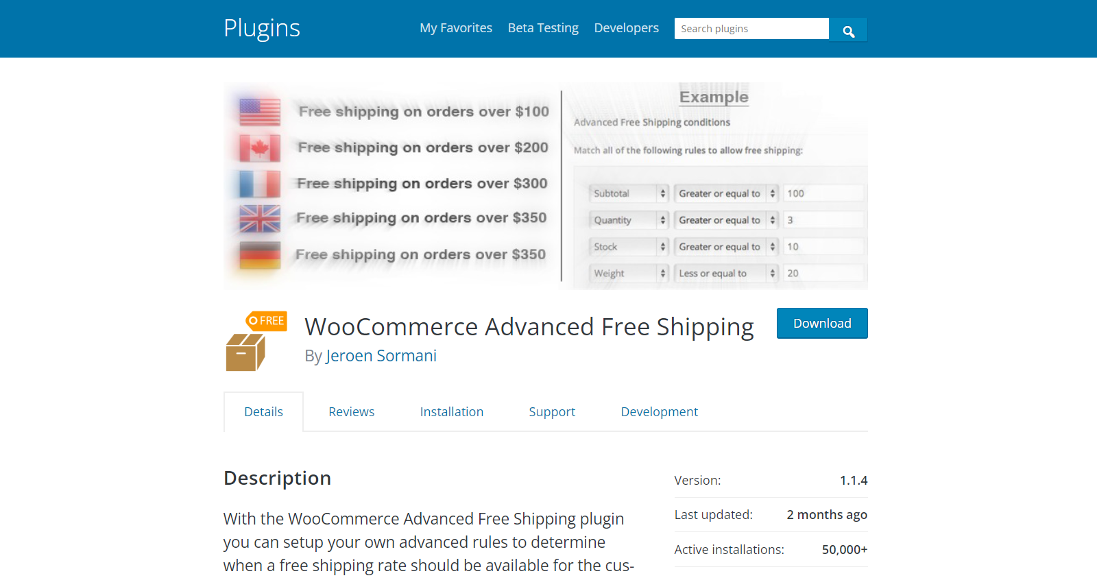 Plugin de envio gratuito do WooCommerce