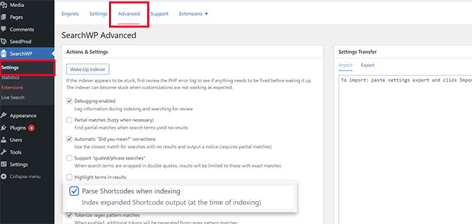 検索結果でショートコードを解析する Parse shortcodes in search results
