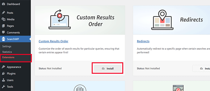 SearchWP のカスタム結果順序拡張機能 Custom Results Order extension for SearchWP