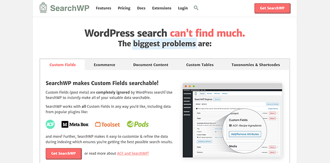 検索WPホームページ SearchWP Homepage