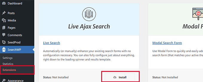 ライブ ajax 検索をインストールする Install live ajax search