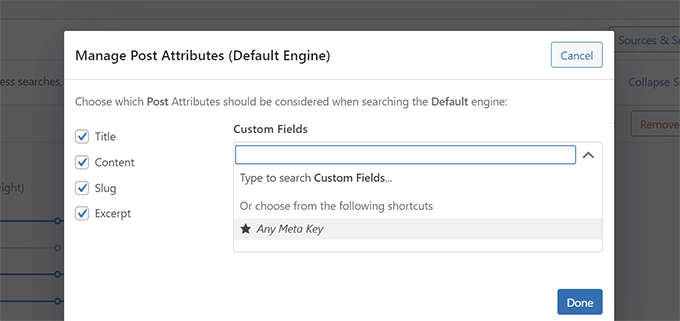 検索結果にカスタム フィールドを含める Include custom fields in search results