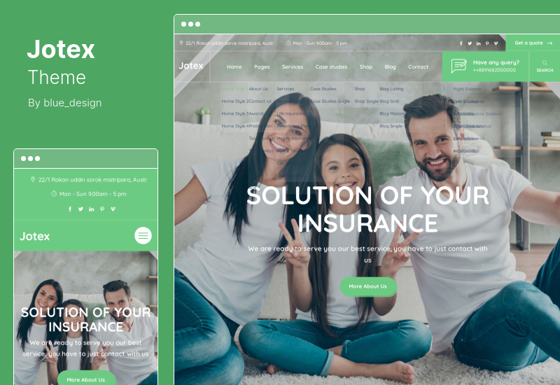 Tema Jotex - Tema WordPress assicurativo